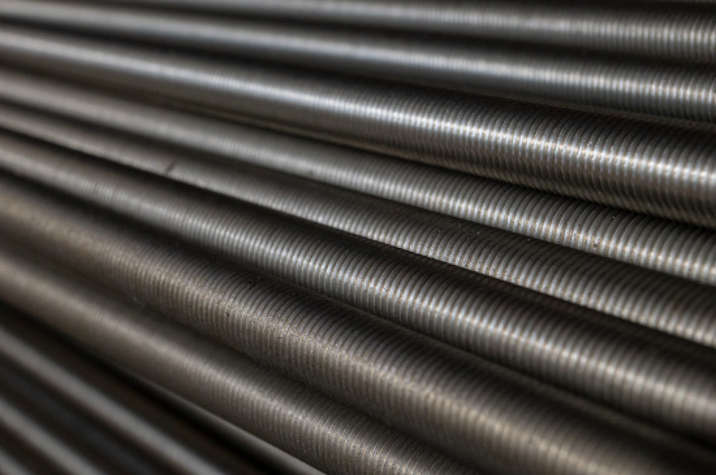 Closeup photo of threaded rods